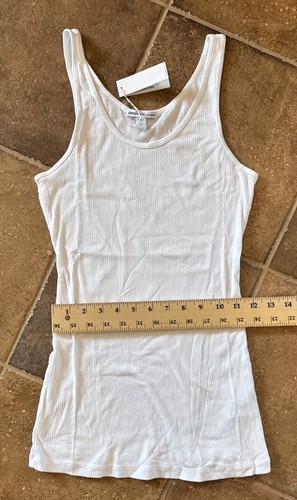 Camiseta sin mangas para mujer James Perse estilo tejido acanalado WNL3102 talla 3 nueva con etiquetas color blanco - Imagen 11 de 13