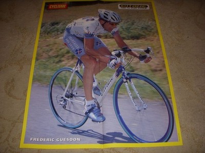 RADSPORT POSTER Frédéric GUESDON FDJ auf der Rückseite Lance ARMSTRONG US POSTAL