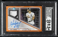 2021 Bowman Chrome Relics Orange Refractor 4/25 Jose Abreu SGC 9.5 Auto 04cw