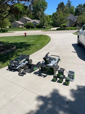 #ad EGO Power Complete Yard Bundle — Mower Snow Blower 3 Batteries 2 Chargers $900.00