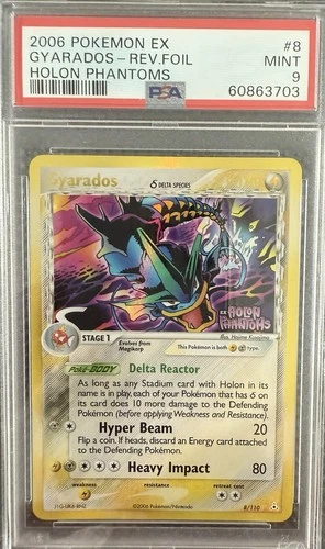 Gyarados Reverse Foil #8/110 - 2006 Pokemon Holon Phantoms - PSA 9 - Low Pop 140