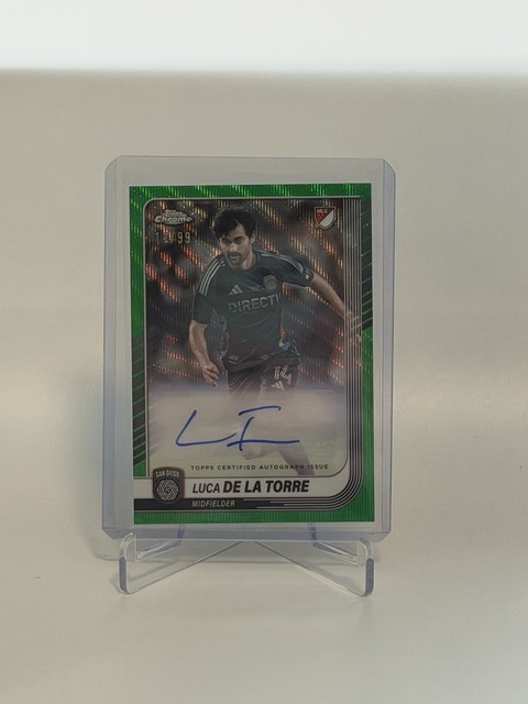 2025 Topps Chrome MLS, Chrome Auto, Luca De La Torre, Green /99