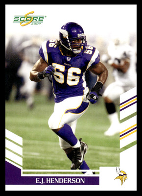 2007 Score E.J. Henderson #68 Minnesota Vikings NFL Football