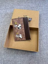 Coach X Peanuts Mini Skinny ID Case Signature Canvas W/Snoopy Print CBT14 NWT