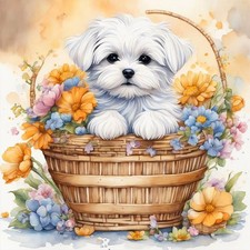Diamond Painting Kits for Adults, Dog Round Full Drill Diamond Art Kits, 5D D...