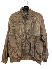 Vintage Active Club Metallic Bronze Quilted Lightweight Windbreaker Jacket XL