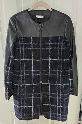 Akris Punto Wool Leather Convertible Coat Women's Size 4