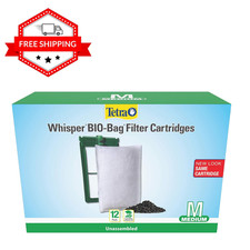 TETRA WHISPER BIO-BAG DISPOSABLE FILTER CARTRIDGES UNASSEMBLED MEDIUM 12 PACK