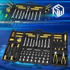 Yellow Automotive Garage Mechanics Repair Toolbox 220-piece Tool Kit Package