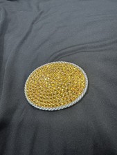 Embellish Crystal Western Rodeo Unisex Belt Buckle Silver tone Amber