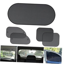 Car Rear Windshield Side Window Sunshade, 39.3" x 19.6"  25.5" 5 PCS Black 08
