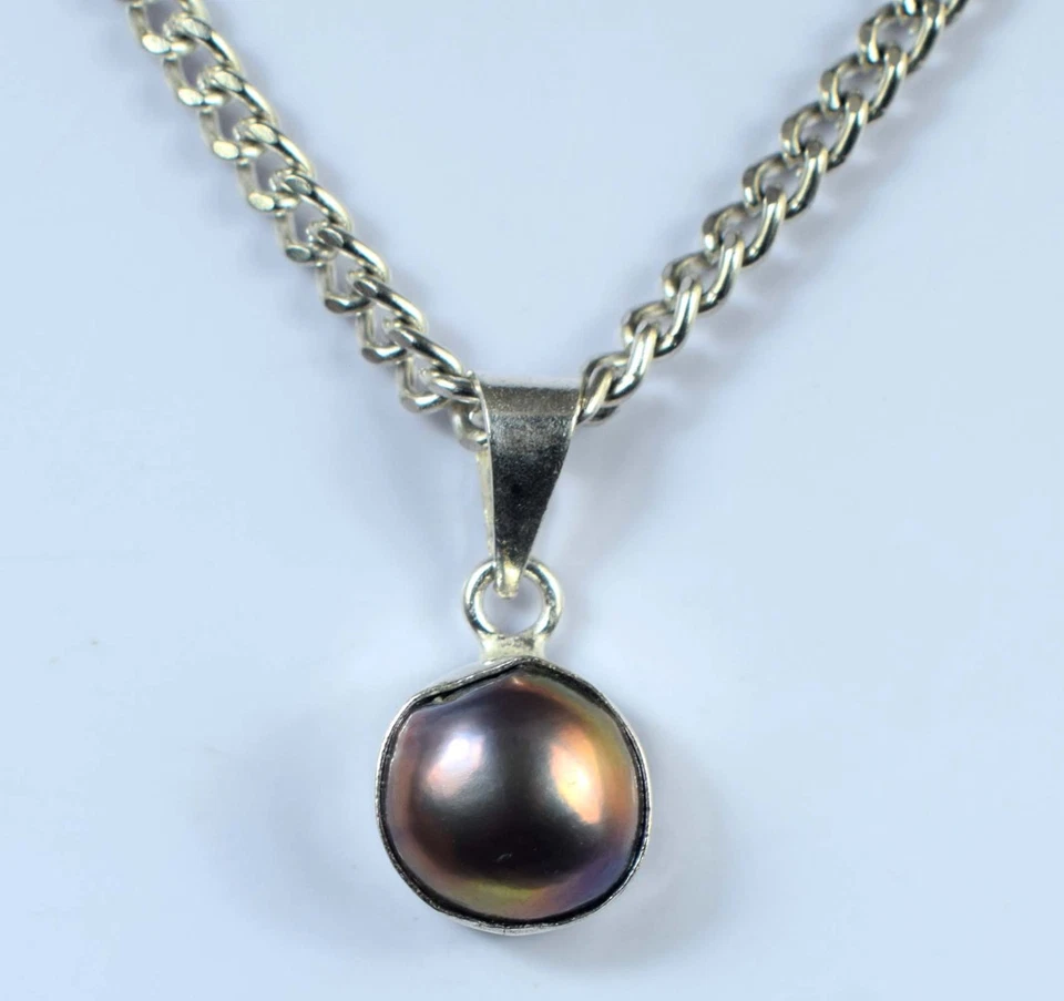 Colgante certificado piedras preciosas redondas naturales de 7,60 quilates perla negra del Mar del Sur de Tahití Foto 4 de 4