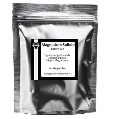 MAGNESIUM SULFATE 2oz Water Hardener Acidification Homebrew Beer Wine Cider Mead