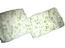 LAURA ASHLEY SPRING BLOOM BLUE GREEN YELLOW 2P QUEEN FITTED FLAT SHEET SET