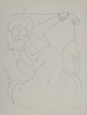 Henri MATISSE : Frau In Ruhe - Signierte Lithographie