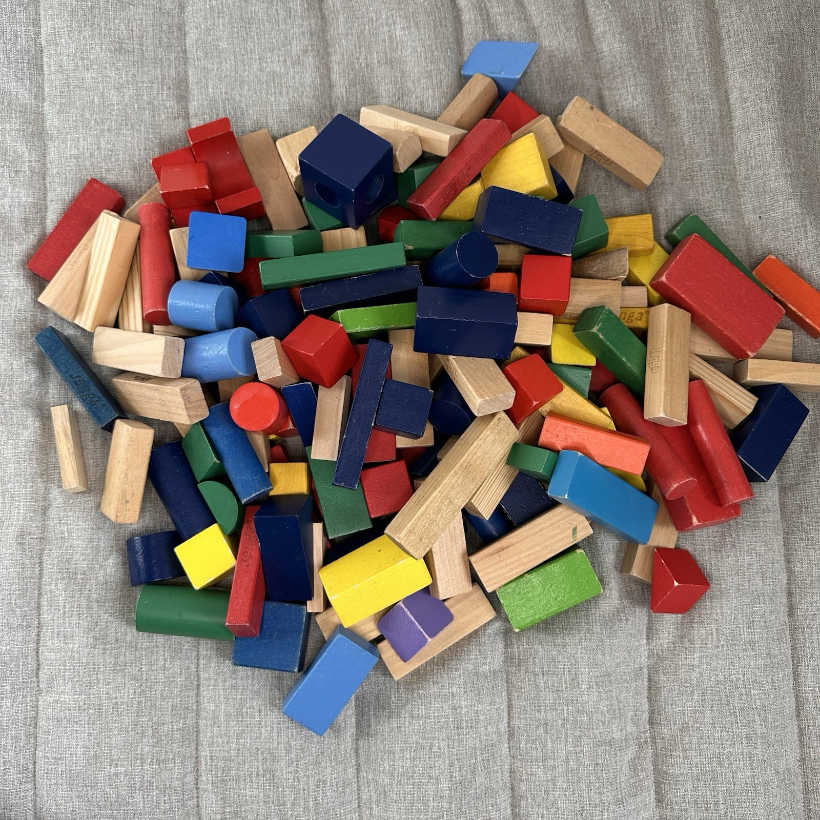 Wood Stacking Building Blocks Colorful Jenga 147 Pieces