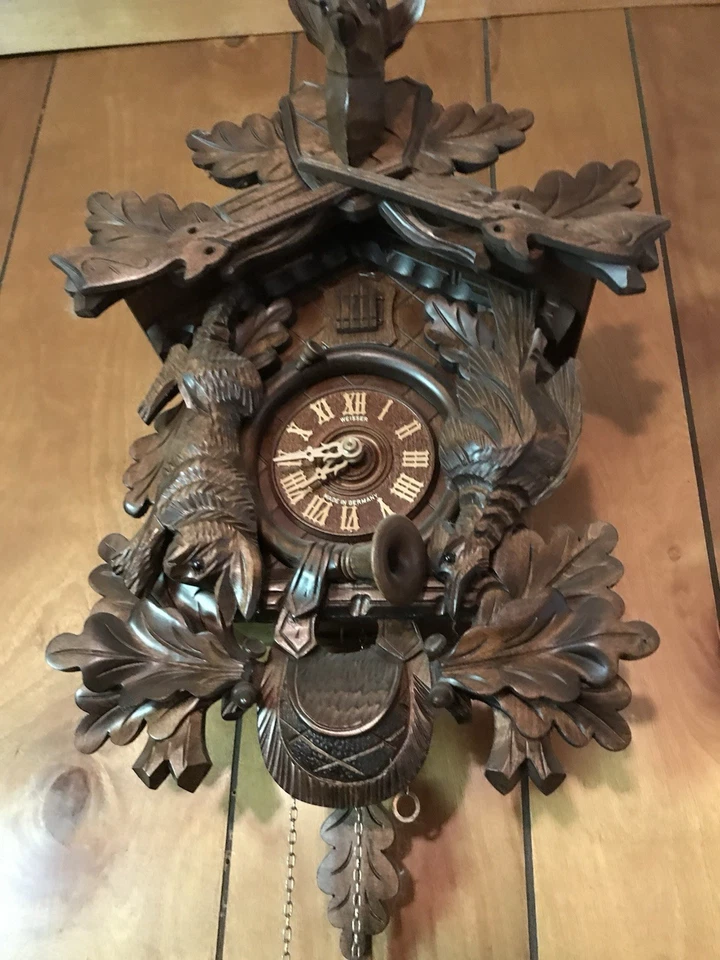 Pair of 2 Large VTG Cast Iron Cuckoo Clock Pine Cone Weights 7" 1126 1120 Gram - Image 2 of 4