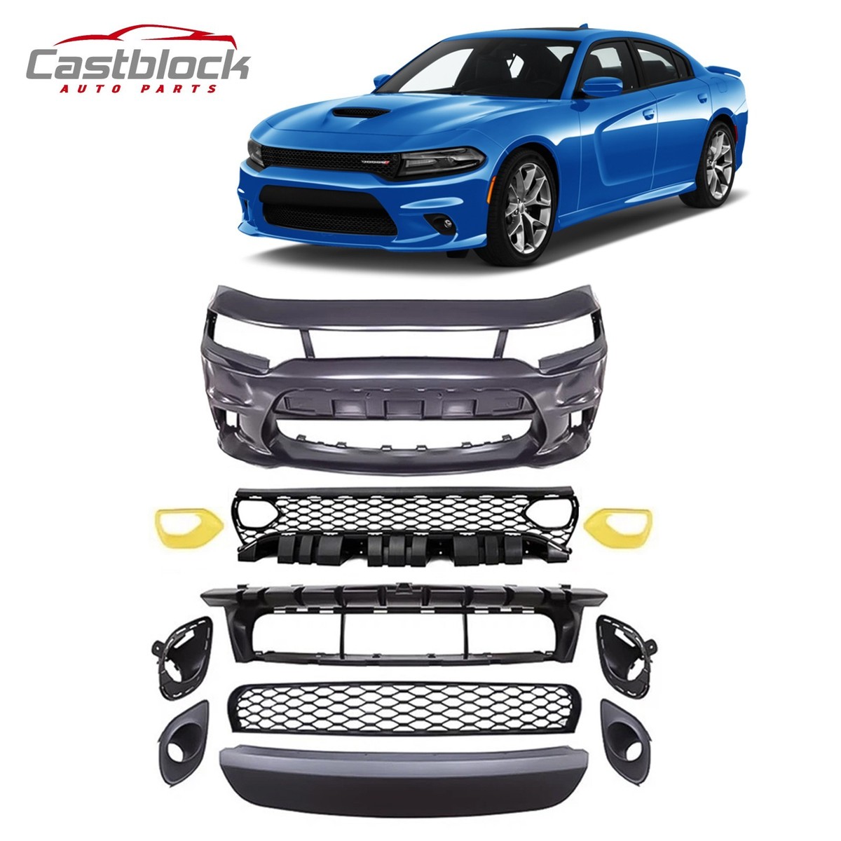 Fits 15-19 Dodge Charger Scat Pack SRT 392 Hellcat Front Bumper