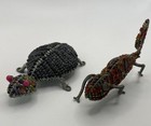 New ListingBeaded Art 4.5” Chameleon & 4.25” Turtle Sculptures Hand Crafted Metal & Beads