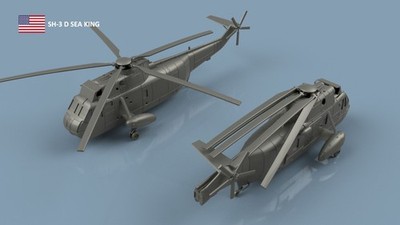 L'Arsenal Models 1/350 SIKORSKY SH-3D SEA KING FOLDED BLADES (4) 3D Printed