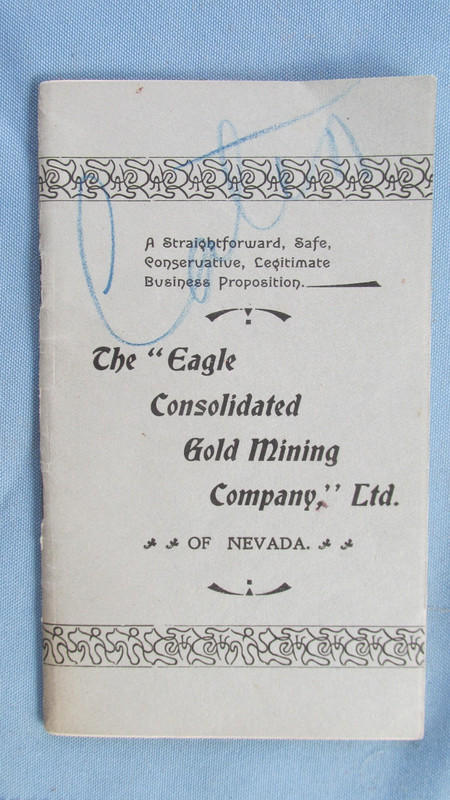 1900 Eagleville Nevada Eagle Gold Mining Co. Mine Prospectus-Maps & Mine Reports