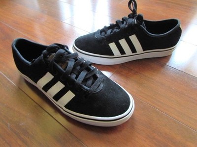 ADIDAS ~ New! Men's 9.5 ~ Black & White Canvas ADI EASE Volcanized Sole Sneakers