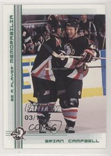 2000-01 ITG Be A Player Memorabilia 3/10 Brian Campbell #92 1s8