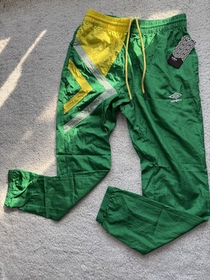 Brazil Style Green UMBRO Premier Running Soccer Jogger Pants Size Medium