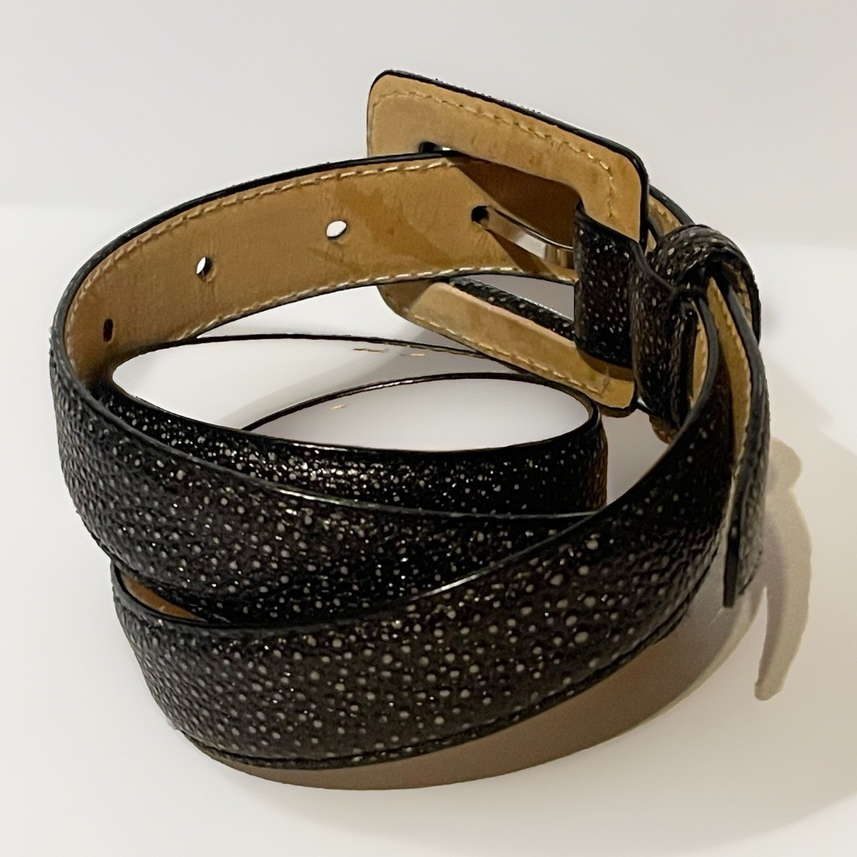 WCM real leather, black belt, extra large new without tags Vintage WCM New York Leather Belt // Silver Snake Look - Etsy main image 3