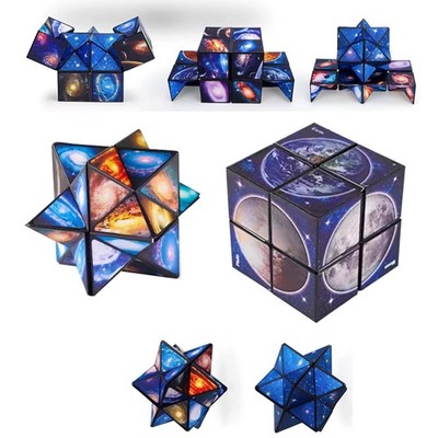 Star Cube 2 in 1-2x2 Galaxy Magic Cube, Kinder 2x2, blau, lila, schwarz 
