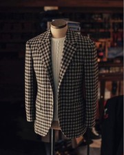 Men Houndstooth Checkered Blazer Business Leisure Party Prom Tuxedo Casual Suit