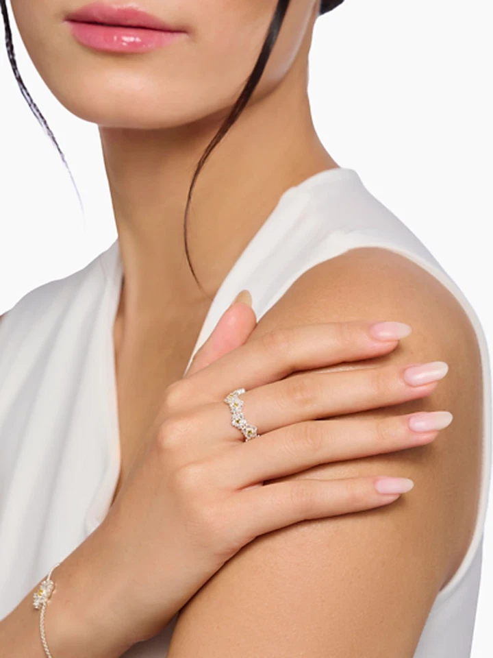 Thomas Sabo TR2337-051-4-56 Anello - Fiore con pietre argento Signore - Immagine 2 di 3