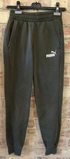Puma Jogger Bottoms XS Waist 26” Expand to 31” Leg 27” Khaki Green Cotton Blend