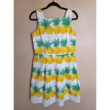 RSVP by Talbots Womans Sz 8P Pineapple Novelty Print Fit And Flare Pin Up...