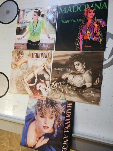 Madonna Lot Of 5 45 RPM, Material Girl, Groove Dress You Up, Like A Virgin,Angel