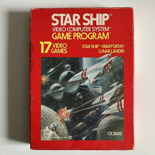 Vintage Atari Star Ship Cartridge With Box 2600 1977 Cx2603 Gatefold Warp Drive