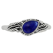 Natural Lapis Lazuli - Afghanistan 925 Sterling Silver Ring s.5 Jewelry R-1404
