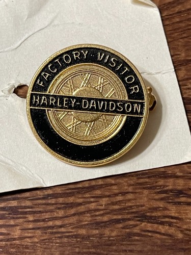 Rare Vintage Harley Davidson Factory Visitor Pin NOS by Leavens 1960s