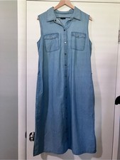 Talbots Sleeveless Button up Denim Dress Size 12