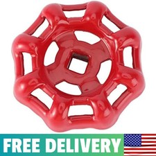 Cast Iron Outside Faucet Round Wheel Handle For 6X6mm Valve Shafts - Red Hose Bi