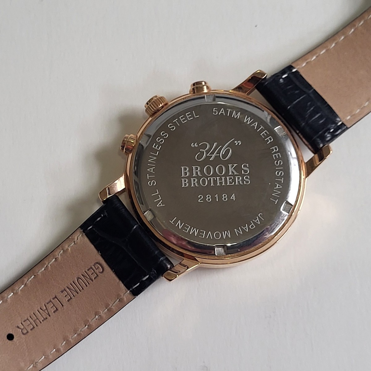 Brooks Brothers Mens Chronograph Watch 346 Gold Tone Stainless 