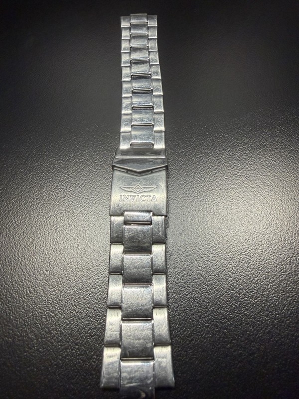Invicta Stainless Steel Silver Bracelet Watch Band 20mm w/ Foldover Clasp