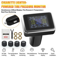 Wireless TPMS Tyre Pressure Monitoring System LCD Display w/4 External Sensors