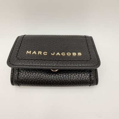 Marc Jacobs Black Leather 6 Key Holder Case Gold Tone Hardware