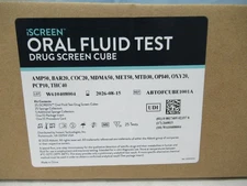 iScreen Oral Fluid Test Drug Screen Cube 10 Panel Case of 25 Kits Exp 8/26 (P1)