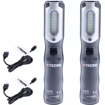 2x WERKSTATTLAMPE AKKU HANDLAMPE 300 LUMEN LED ARBEITSLEUCHTE STABLEUCHTE IP54