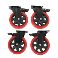 6 Inch Heavy Duty Caster Wheels, Industrial Casters Set of 4, Locking Industrial