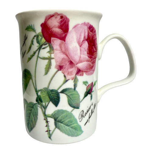 Vintage 1996 ROY KIRKHAM REDOUTE ROSES Fine Bone China Mug MADE IN ENGLAND - 第 1/7 張圖片