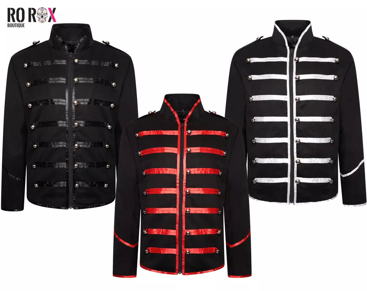 Gothic Mens Musician Drummer Parade Marching Band Jacket