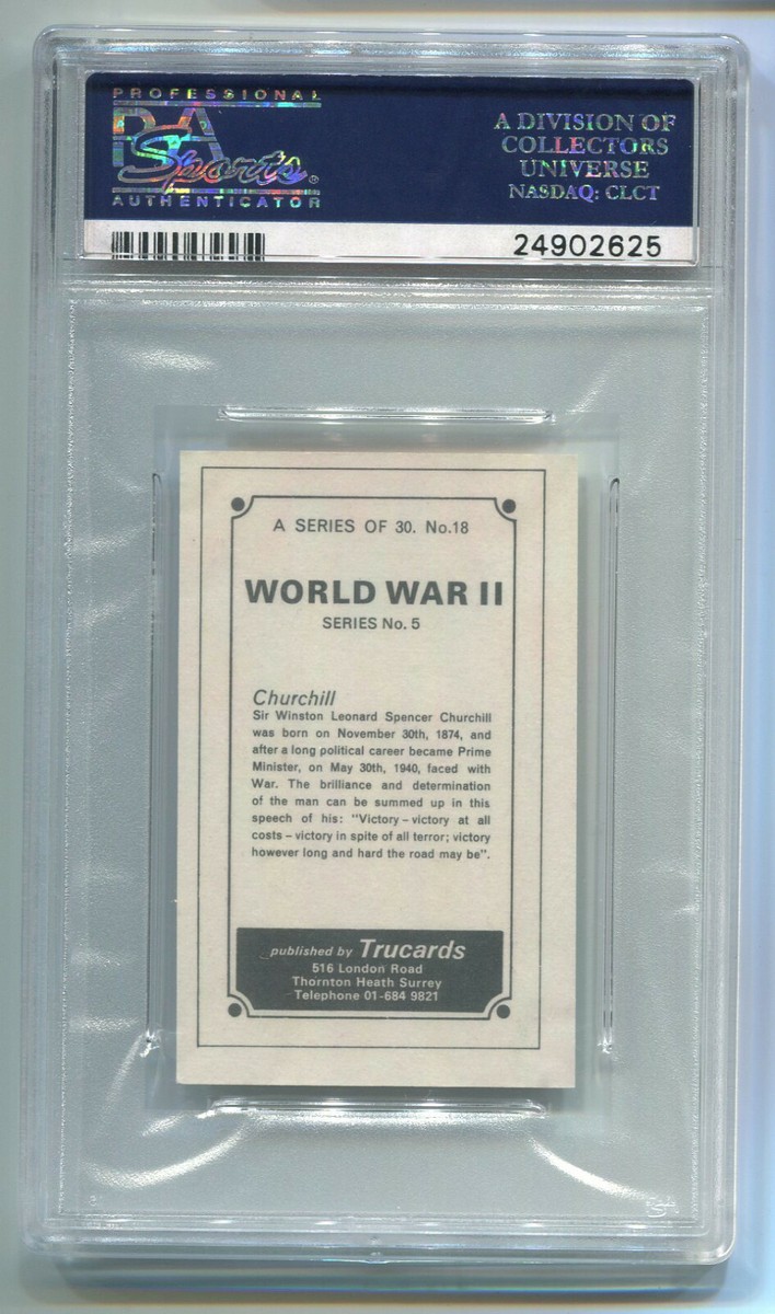 【中古】 Odds of Winning TheChurchills 1972 1970 Trucards World War II 18 Winston Churchill card PSA 8 OC